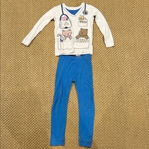 Baby GAP veterinarian costume Pajama Set - White and Blue with Animal Design